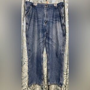 Carhartt Size 42 X 30 B13 DST Carpenter Blue Jeans Relaxed Fit Straight Leg Work